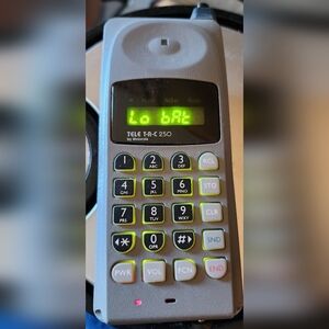 Motorola Tele TAC 250 Analog Cell Phone VTG Green LED IN BOX MINT W Accessories